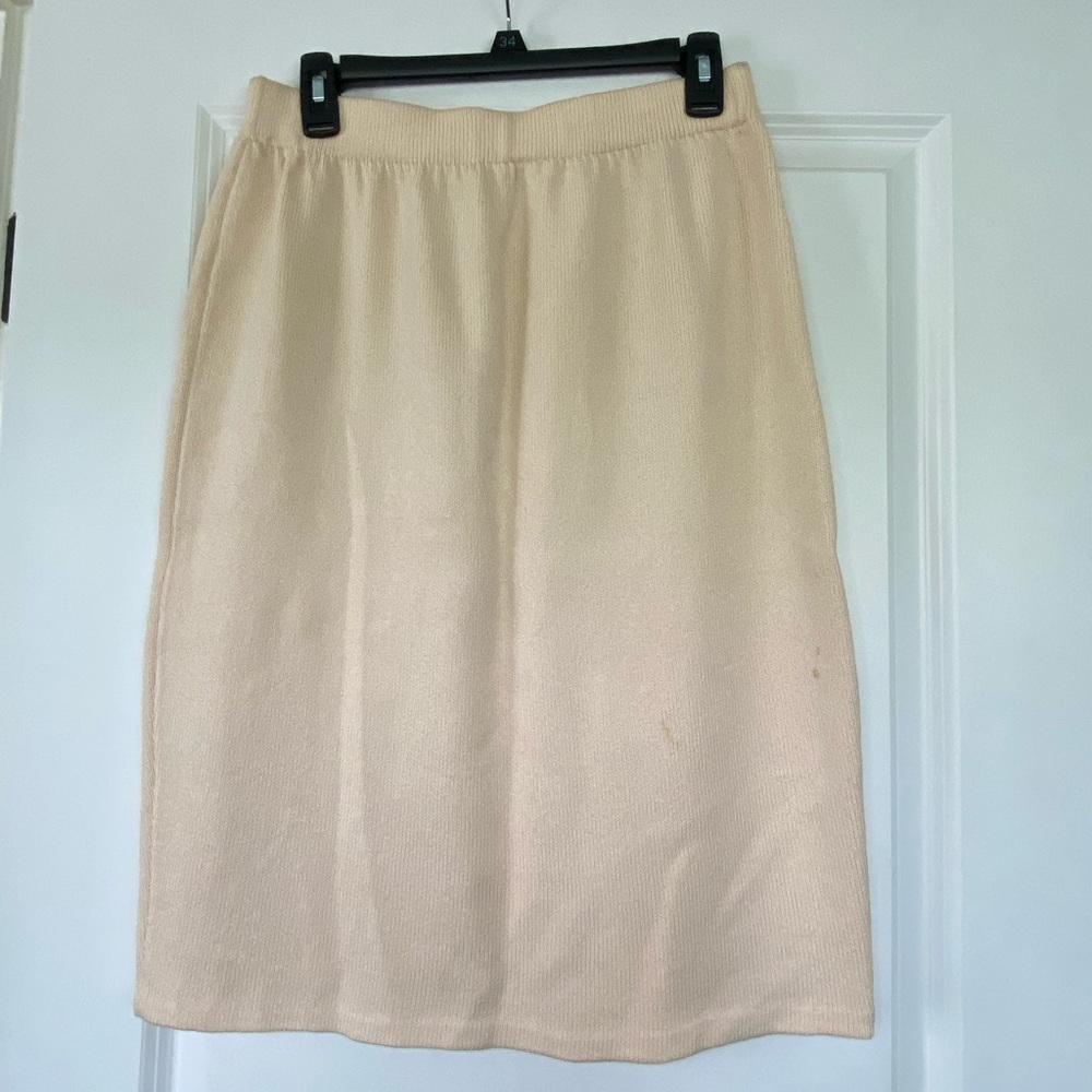 St John knit basics vintage cream skirt sz 12